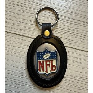 NFL Logo 3"‎ Key Ring Black Football